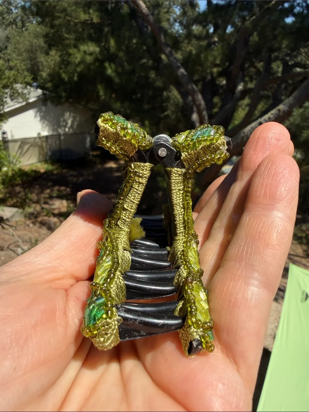 Handmade beaded green